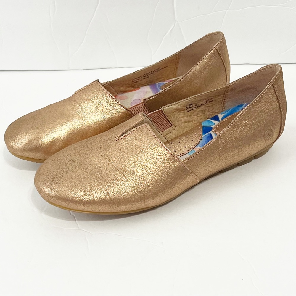 Born Sebra rose gold slip on shoe size 6.5 leather
